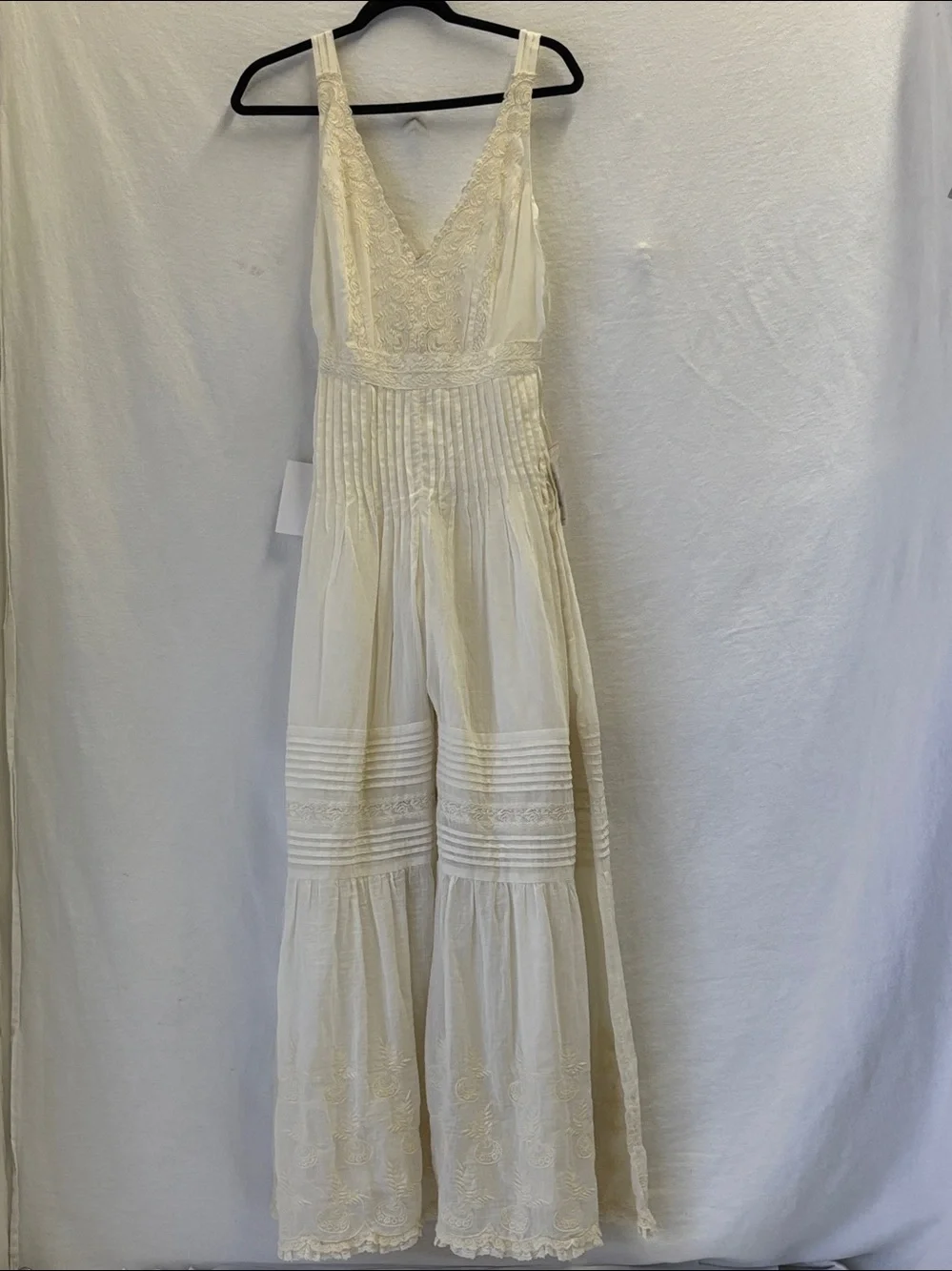 Free People Paloma Wide Leg Jumpsuit Creamy Combo